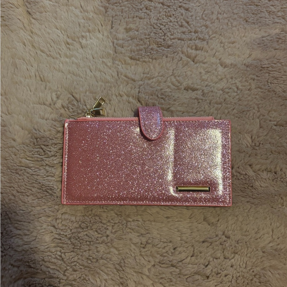 Pink RFID Blocking Glitter Wallet